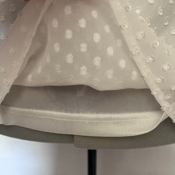 KRAZY KAT Popover Womens Blouse 2XL White 3D Polka Dot Ruffle Cottage Core Fairy - Picture 8 of 12